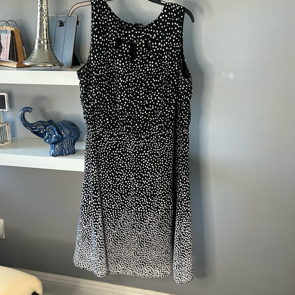 Black-and-white polkadot dress